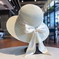 thumbnail image 5 of Noric Women's Straw Sun Hat Summer with Big Bow Trim Wide Brim UV Protection Beach Vintage Vacation Hats, 5 of 6