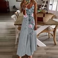 thumbnail image 1 of LVHAOGJOB Robe Maxi pour Femmes Robe d'Été Bretelles Spaghetti Tendance Vacances Longue Grande Taille Imprimé Robe Soleil pour Femmes Sans Manches, 1 of 5