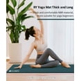 thumbnail image 3 of YR Extra Thick Yoga Mat 1-inch Pilate Exercise Mats for Home Gym Fitness, 76" Long Dark Green, 3 of 10