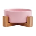 thumbnail image 1 of Rosa: plato de cerámica para perros y gatos con soporte, bonito juego de cuencos pesados para mascotas para gatos y perros de tamaño pequeño, 1 of 5