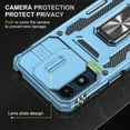 thumbnail image 4 of Motorola Moto G Play 4G 2024 Case with Lens Protection,Ring Holder Cover with Camera Cover & Kickstand Military Grade Shockproof Heavy Duty Protective Support Magnetic Car Mount Holder,Lightblue, 4 of 7
