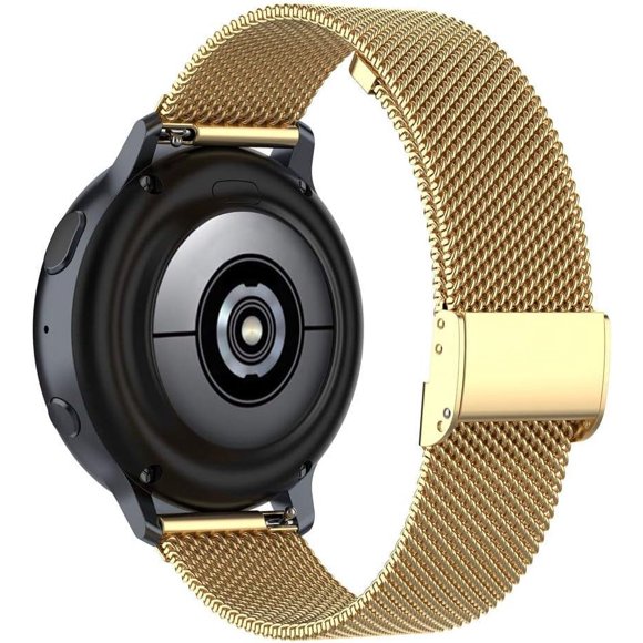 KOMI Bracelet de Montre en Maille d'Acier Inoxydable Boucle d'Absorption Magnétique à Dégagement Rapide Bracelet de Remplacement 18mm 20mm 22mm pour Hommes Femmes Or