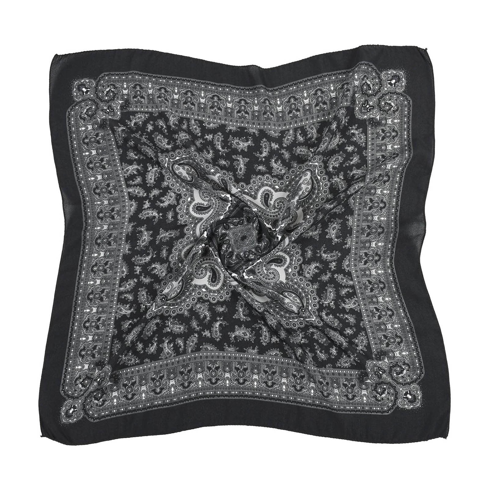 Jiyugala Silk Scarf Women Lady Cashew Printing Scarf Vintage Bandanas