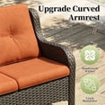 thumbnail image 4 of Joyside 8 PCS Wicker Patio Furniture Set, Rattan Patio Chairs with Sofa, Fire Pit Table and Side Table, Deep Seating, High Back, Thick Cushions, Outdoor Furniture Set for Deck Porch, Orange, 4 of 9