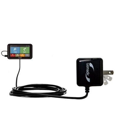 Gomadic Intelligent Compact AC Home Wall Charger suitable for the Mio Spirit 6800 - High output power with a convenient, foldable plug design - Uses T