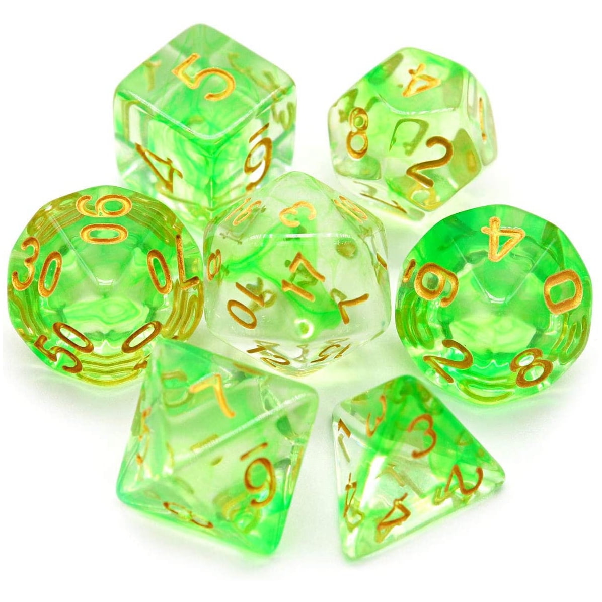 7pcs Luminous Polyhedral Dice For RPG DND Poly Luminous Dice Board Game UK Stock 