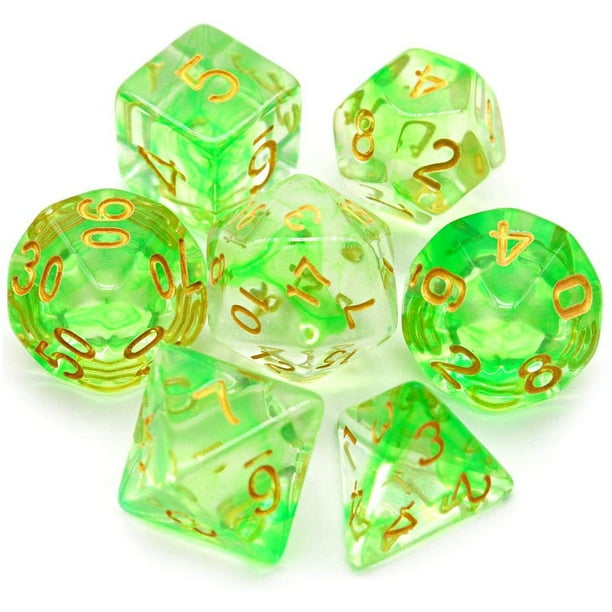 7pcs Dnd Dice Set Polyhedral D D Dice Of D D12 D10 D8 D6 D4 For Dungeons And Dragons Ttrpg Games Green Cloud Walmart Com Walmart Com