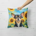 thumbnail image 2 of Chihuahua in Sunflowers Throw Pillow 18 in x 18 in, 2 of 5