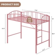Twin Loft Bed with Safety Guardrail - 400lb Capacity Heavy Duty Space Saving Design for Teens and Adults