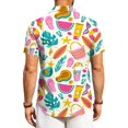 thumbnail image 7 of HAJWOH 2026 Summer Hawaiian Shirt for Men Casual Button Down Short Sleeve Summer Beach Shirts Loose Fit Floral Print Tropical Tops, 7 of 7