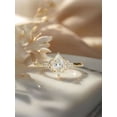 thumbnail image 4 of vylahjewellery Classic Marquise Cut Diamond Engagement Ring Set 10K Vermeil Yellow Gold V Shaped Wedding Bridal Band Vintage Moissanite Birthday Day Gift Ring, 4 of 8