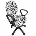 thumbnail image 1 of Leaves Office Chair Slipcover, Autumn Season in the Woods Themed Monochrome Pattern Deciduous Trees Maple Oak, Protective Stretch Decorative Fabric Cover, Standard Size, Black White, by Ambesonne, 1 of 5
