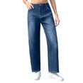 thumbnail image 6 of YanHoo Women's High Waisted Jeans Stretchy Fashion Classic Casual Jean Pants Straight Leg Loose Denim Pants with Pockets Dark Blue,XXL, 6 of 7