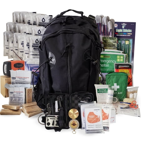 3 Person Emergency Kit / Survival Backpack for 72 Hours for Natural Disasters Hurricanes Emergency or Bug Out Situations – Black