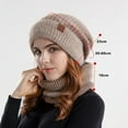 thumbnail image 6 of harmtty Fashion Women Autumn Winter Hat Scarf Set Windproof Cold Prevention Soft Thick Fleece Lined Scarf Beanie Hat Grey, 6 of 8