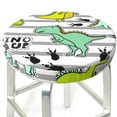 thumbnail image 3 of Lsque Funny Dinosaurs on Stripes Round Bar chair cushion covers Velvet Fabric Premium Comfort Protects from Scratches and Stains for 14-17 Inch Chair- 12 inch, 3 of 7