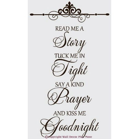 Nursery Decor Read Me A Story Kiss Goodnight Baby Wall Decals
