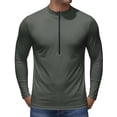 thumbnail image 2 of 2026 Men's Long Sleeve Sun Shirts Stand Collar 1/4 Zip Up Fishing Running Rash Guard Outdoor Lightweight T-Shirts,Dark Gray,M, 2 of 6