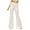 White, variant on EDFBUYKRS Female Women Pants Casual Women Pants Casual Work Sets Women's Casual Flared Pants High Waist Wide Leg Trousers for Daily Workout and Outdoor Activities Comfortable Stretchy Bootcut Pants S