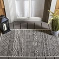 thumbnail image 2 of SAFAVIEH Courtyard Altan Geometric Indoor/Outdoor Area Rug, Ivory/Black, 2'7" x 5', 2 of 9