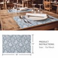 thumbnail image 3 of Placemats Set of 4, Blue Paisley Woven Placemat, Linen Place Mats for Kitchen/Dining Tables, Ethnic Vintage Floral Botanical Abstract Washable Table Mats for Party, 3 of 8