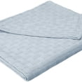 thumbnail image 2 of Basketweave Thin Cotton Cozy Bed Blanket Twin Light Blue, 2 of 3