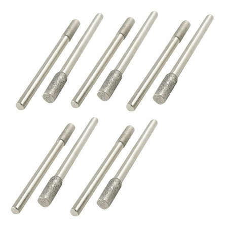 

Unique Bargains 10 Pcs 3mm Shank 4mm Cylindrical Head Diamond Mounted Points