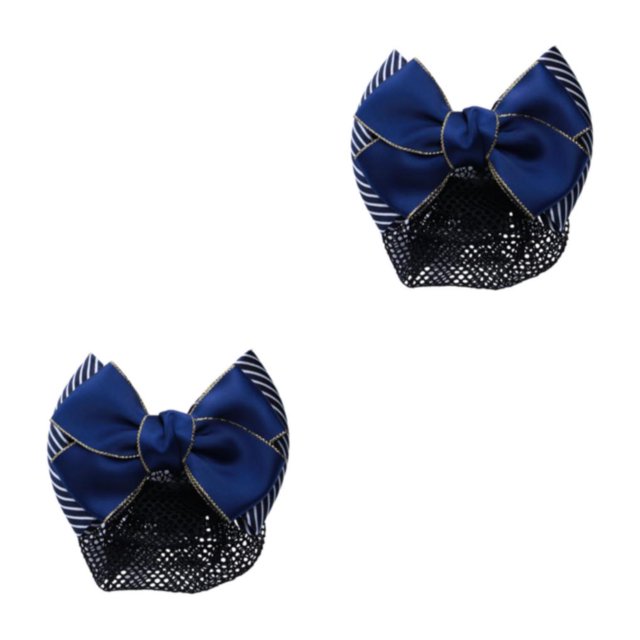 kurtrusly Pinces à Cheveux Nœud Accessoires pour Cheveux Filet Élastique Épais Rayures-Or 2ensemble