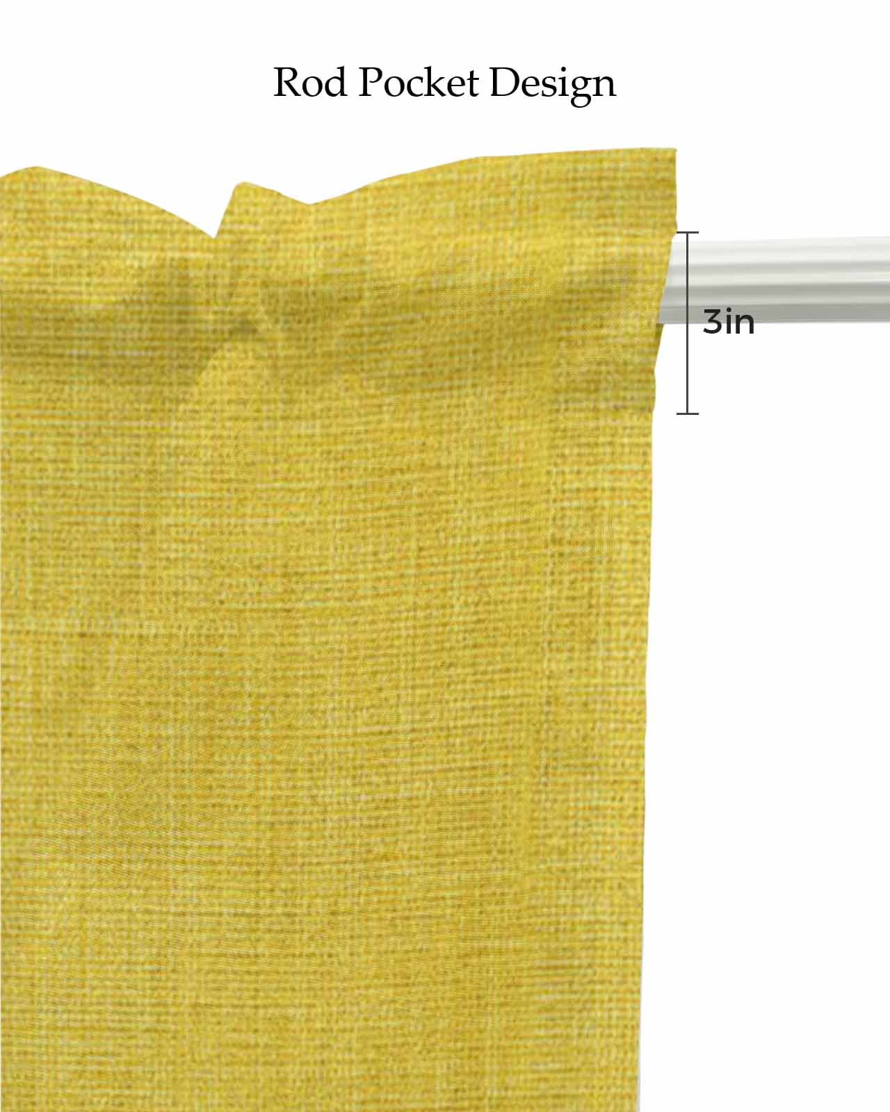 Yellow Farmhouse Kitchen Valances for Windows Farmhouse Linen Window Valance Curtain for Living Room Window Treatment Vintage Country Monochrome Textured Valance Rod Pocket Topper Drape, 54 x 18 Inch