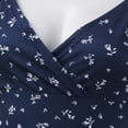thumbnail image 4 of Ketyyh-chn99 Robes pour Femmes 2024 Robe d'Été Robe Extensible Imprimé Floral Col en V Manche Mi-Longue Robe Bohème une-Pièce Bleu Marine, TG, 4 of 4