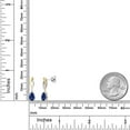 thumbnail image 6 of Gem Stone King 925 Silver and 10K Yellow Gold Blue Created Sapphire Dangle Earrings for Women | 2.00 Cttw | Gemstone September Birthstone | Pear Shape 7X5MM, 6 of 6