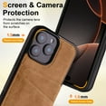 thumbnail image 6 of Compatible with iPhone 16e Phone Case,Back Magnetic Flip Kickstand,With Card Slots,RFID Blocking PU Leather Shockproof Anti-fall Durable Ultra Slim Wallet Phone Case Cover,Brown, 6 of 8