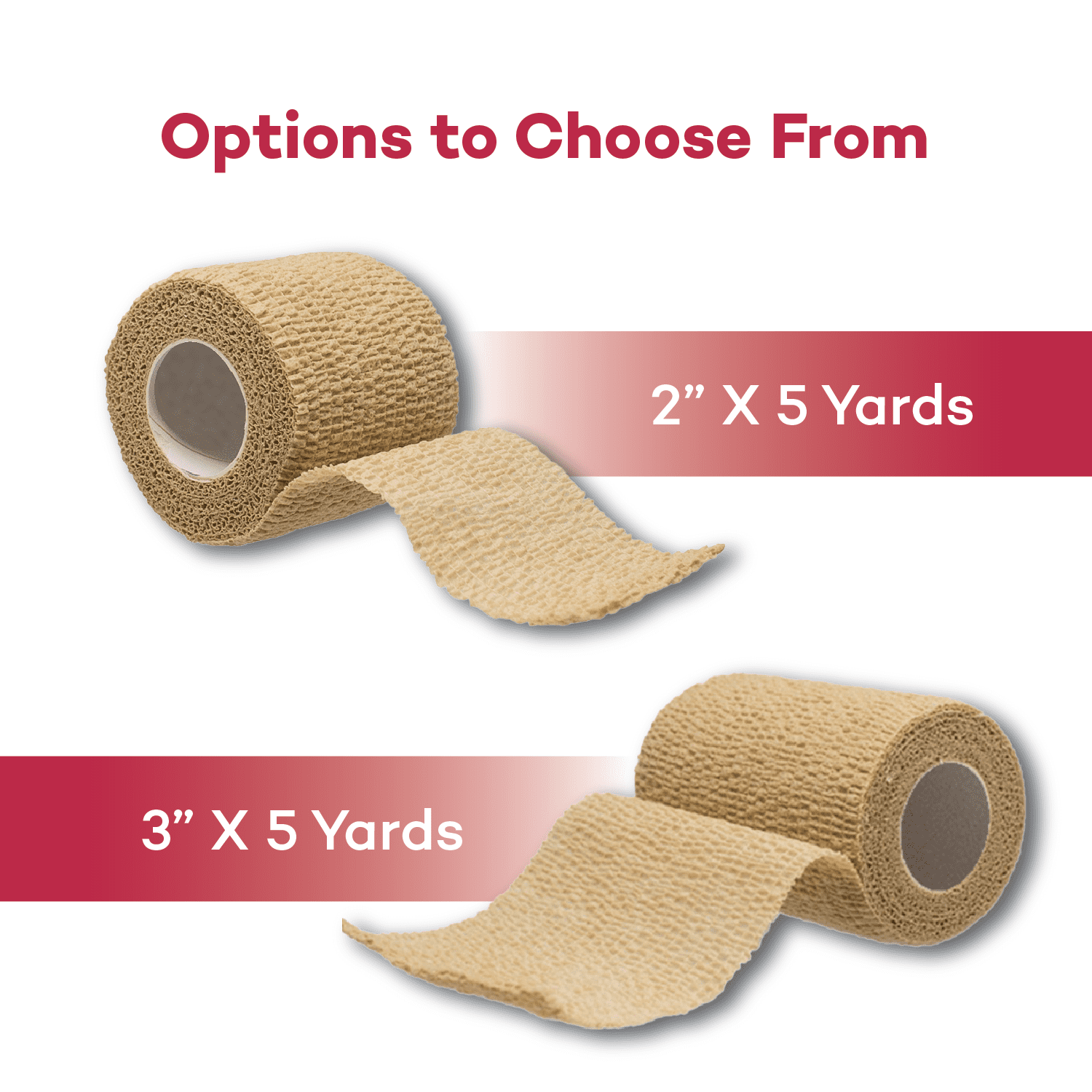 Dealmed 2" x 5 yd. Self Adherent Cohesive Bandage Wrap, Tan Color (216 Rolls)