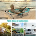 thumbnail image 3 of YANG2  Portable Folding Hammock, Lounge Camping Bed with Hammock Stand, Indoor & Outdoor Hammocks w/Side Pocket, Anti-tip Buckles & Iron Stand for Camping Outdoor Patio Yard Beach (Turquoise), 3 of 9