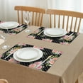 thumbnail image 3 of Pioneer Flower Floral Print Pattern Summer Placemats Table Placemats Set Of 4-Linen Kitchen Washable Placemats Table Mats 12x18 Inch Non-Slip Heat Resistant, 3 of 6