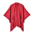 thumbnail image 7 of Lutiedan Shawl Wraps for Women, Soft Elegant Poncho Cape with Pockets, Open Front Scarf Blanket Cardigan for Fall Winter,Red, 7 of 7