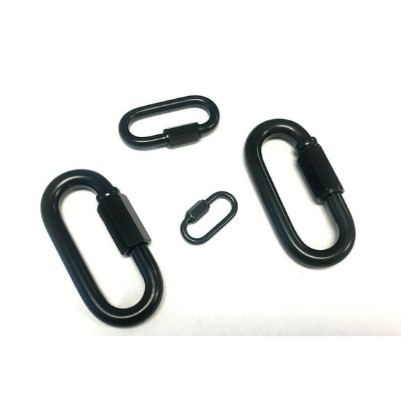 10 Pc Set - Black Coated Satin Finish Quick Link/Chain Link - 5/16"
