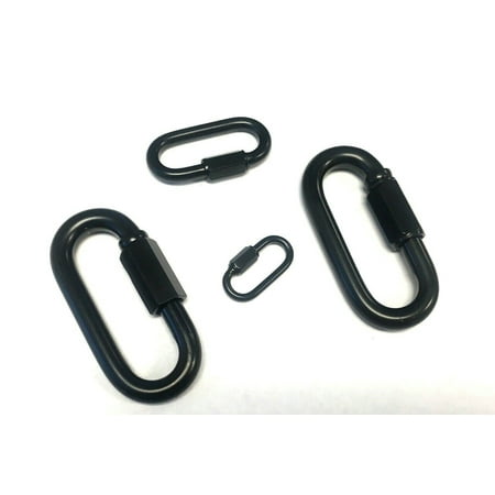 

10 Pc Set - Black Coated Satin Finish Quick Link/Chain Link - 5/16