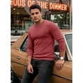 thumbnail image 5 of OALUXE Ribbed Long Sleeve Shirts for Men Crewneck Undershirts Thermal Basic Tops, 5 of 7