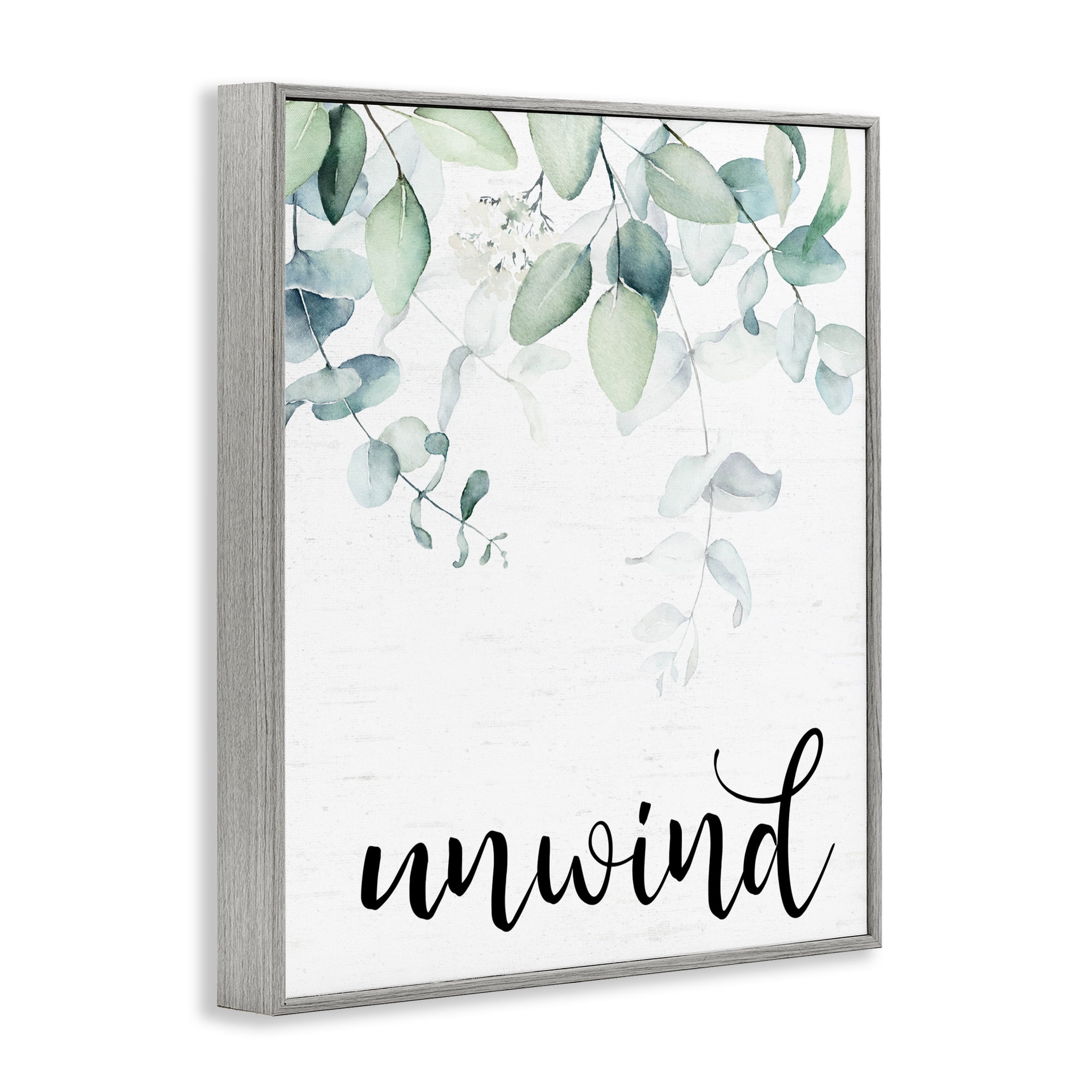 Unwind Leafy Herbs Gray Framed Giclee Art, design by Lettered and Lined