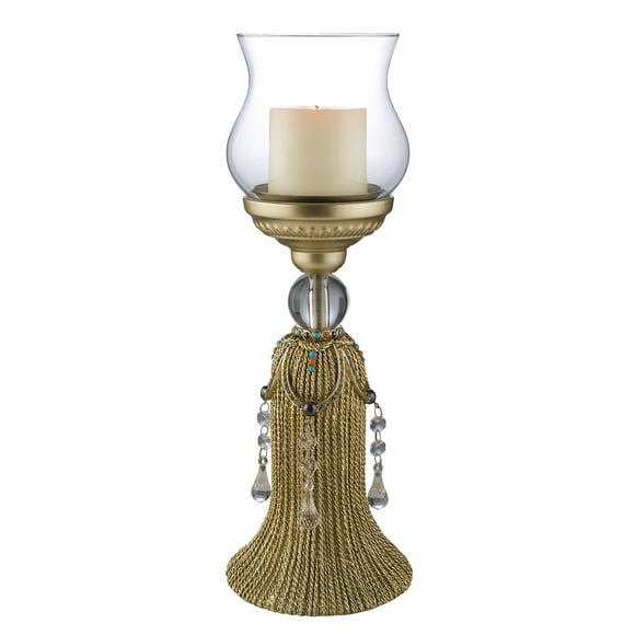 OK Lighting Bougeoir Torsades Auriques Bougie Non Incluse, 17,0 Pouces