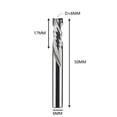 thumbnail image 2 of Compression Milling Cutter Woodwork Cut Two Flutes Spiral Carbide Milling Tool CNC Router Wood End Mill Cutter Bits ,Great Multi-Purpose Application, 2 of 4