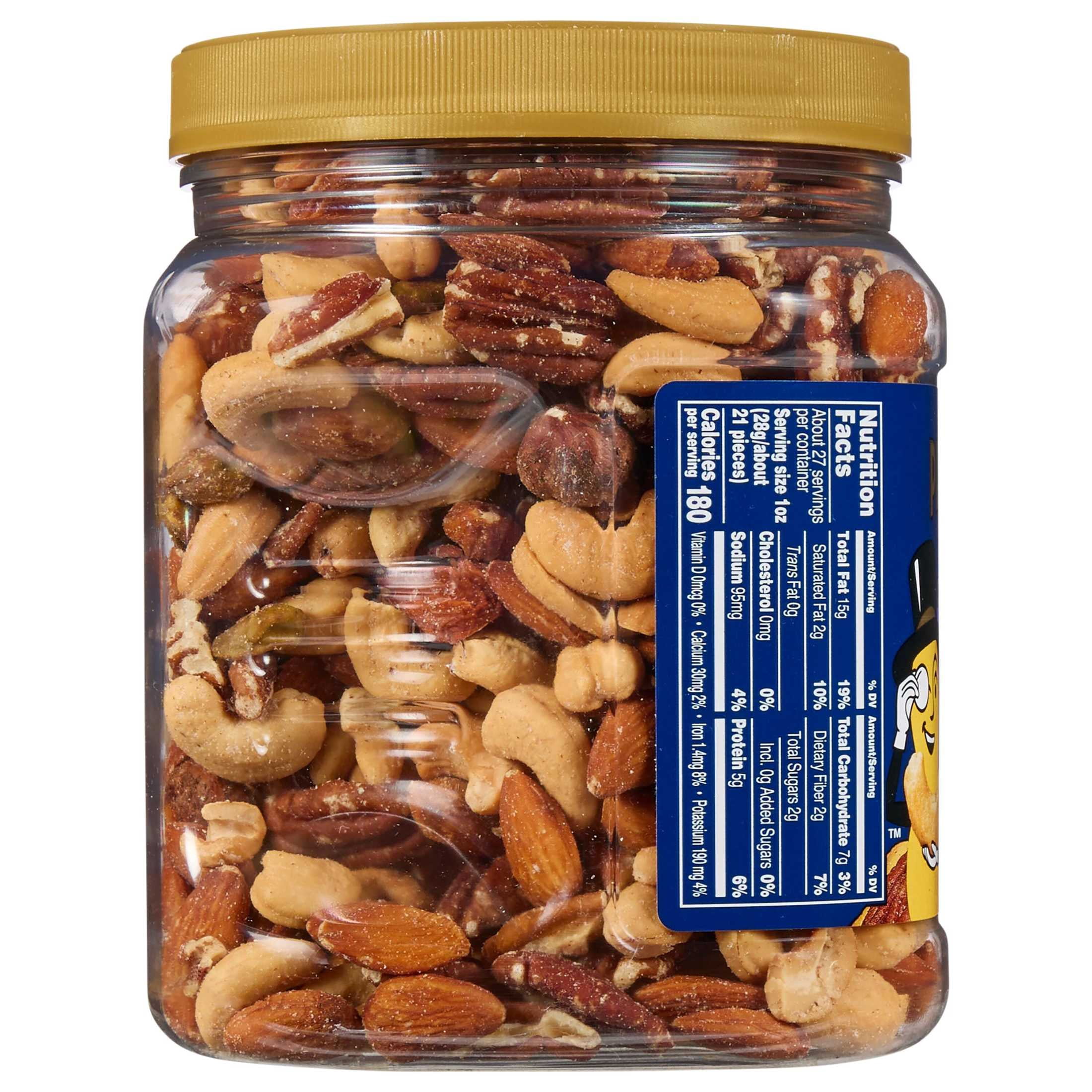 PLANTERS, Deluxe Salted Mixed Nuts, 27oz Canister, Pack of 1
