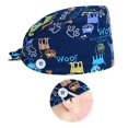 thumbnail image 4 of 1 paquete de sombreros buffant ajustables con botones gorra de trabajo Sweatband Tie Back sombreros Unisex Scrub Caps cubiertas para el cabello para Carro Yinane Sombreros Bouffant, 4 of 8