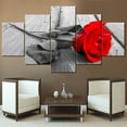 thumbnail image 3 of TISHIRON 5PCS Framed Canvas Wall Art Set,60"x32" Red Rose Flower Canvas Art Decor, 3 of 7