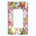 thumbnail image 5 of Metal Light Switch Plate Cover Tropical Floral Butterfly Garden Sketch FLW117, 5 of 13