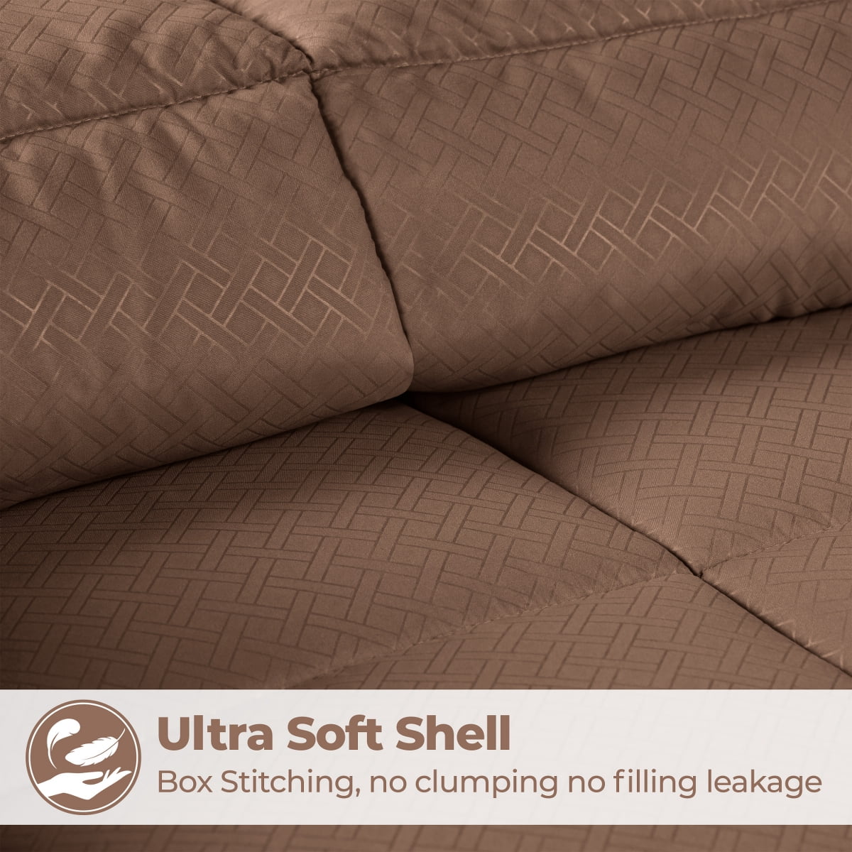 Superior Basketweave Plush Down Alternative Comforter, Full/Queen, Taupe