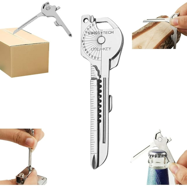 6-in-1 Key Multi-tool with Ruler and Bottle Opener, Compact and Portable for Outdoor & Daily Use