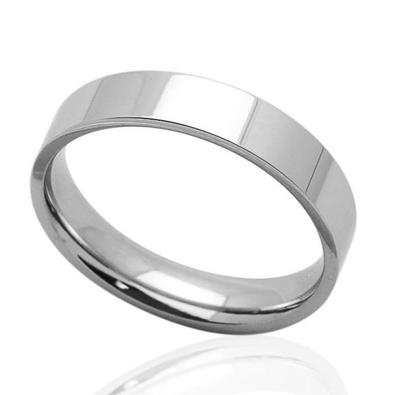 5MM Comfort Fit Stainless Steel Wedding Band Classic Flat Ring (Size 5 to 12)