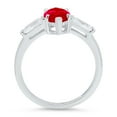 thumbnail image 2 of 2 ct Marquise Cut Simulated Ruby 3 Stone 14K White Gold Womens Engagement Ring, 2 of 5